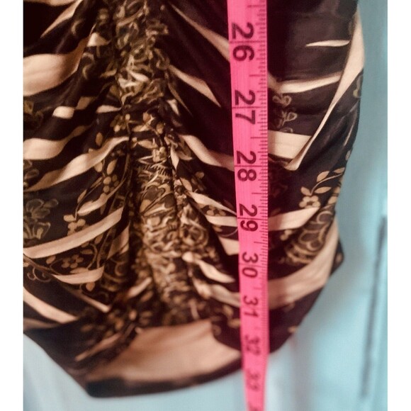 Ladies Bronze Boho Animal Print Sleeveless Beaded Body Con Dress Size Medium - Picture 4 of 8